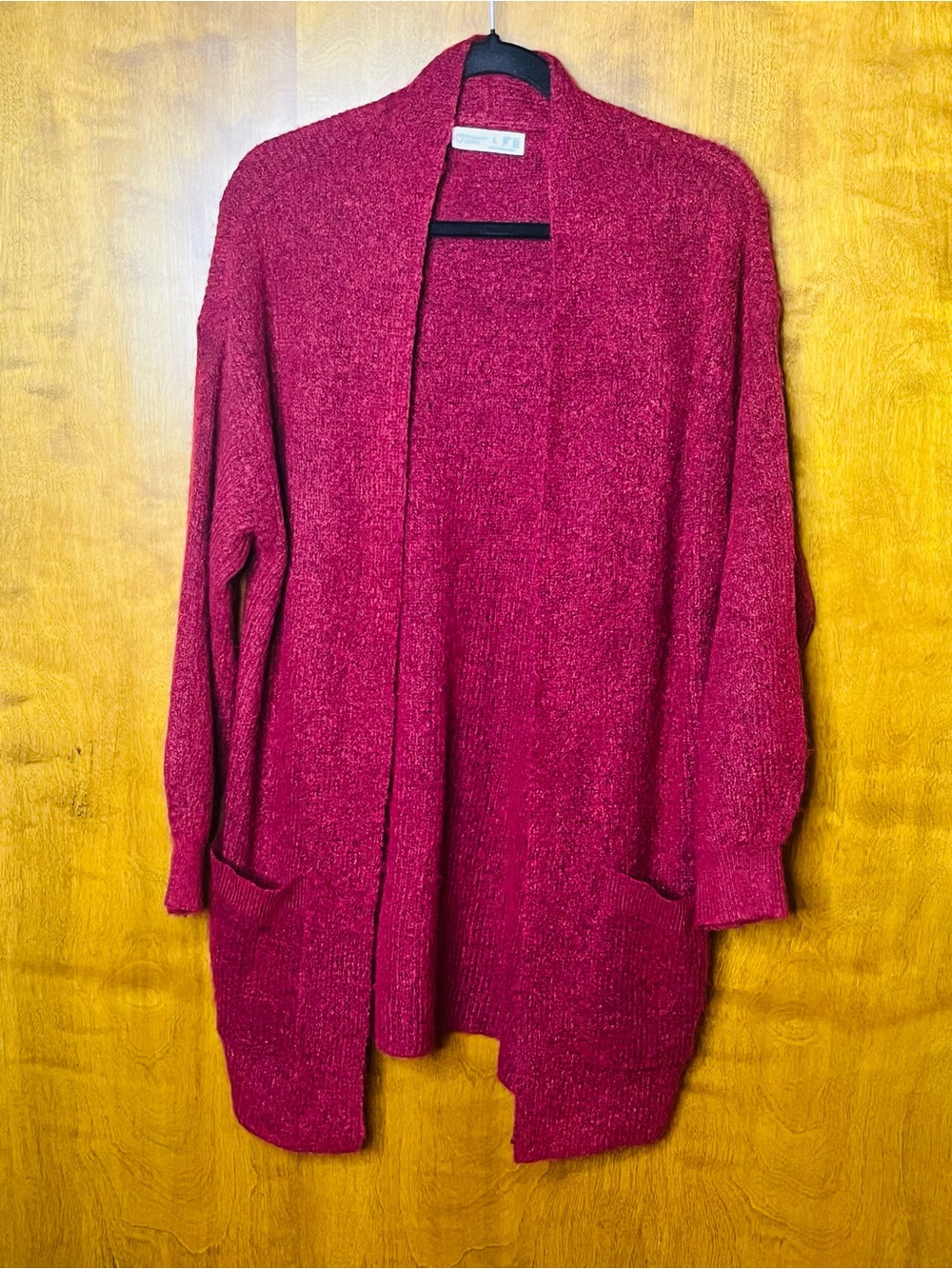 Primark Cares Open Front Cardigan Sweater Pink Cozy Knit Pockets large